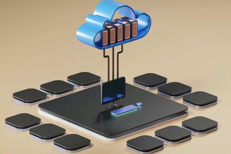 Wolk met opslagschijven: back-up en herstel van bedrijfsdata